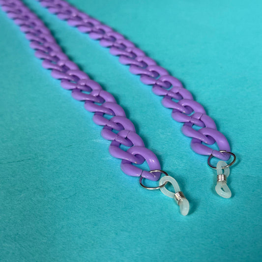 Glasses chain chunky pastel purple
