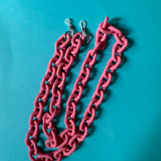 Glasses chain chunky pastel pink