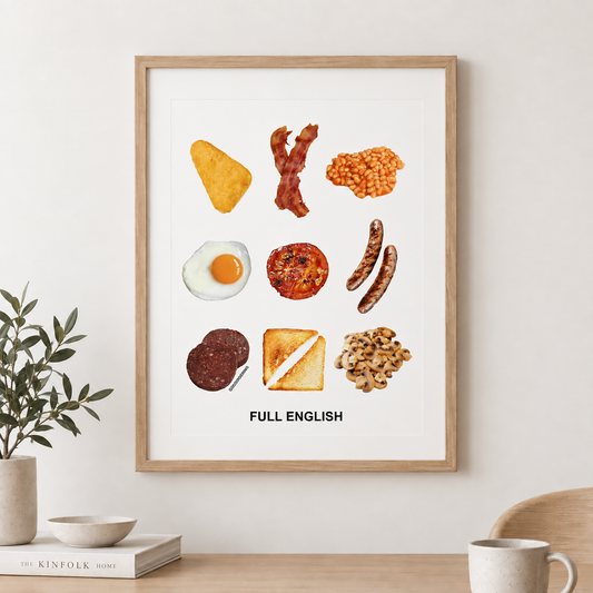 Full English breakfast print – British food art