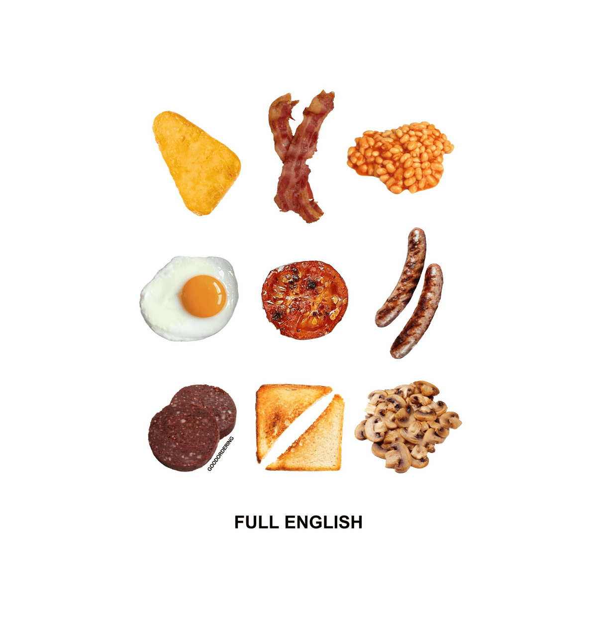 Full English food print – quirky British souvenir gift