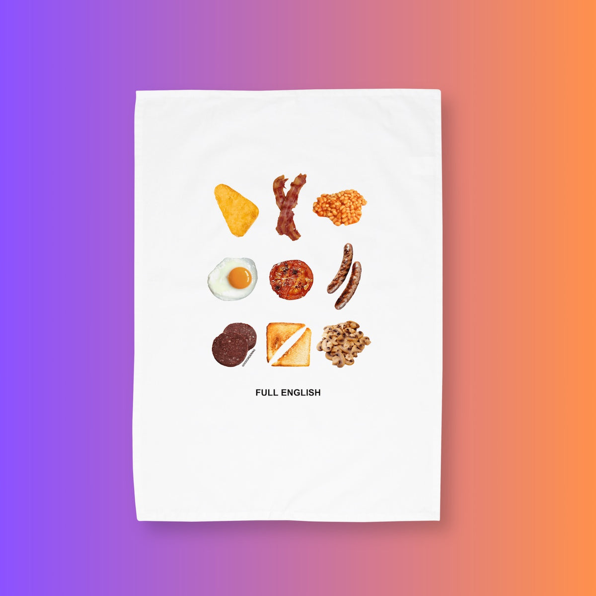British Full English breakfast tea towel – Goodordering Souvenir Range