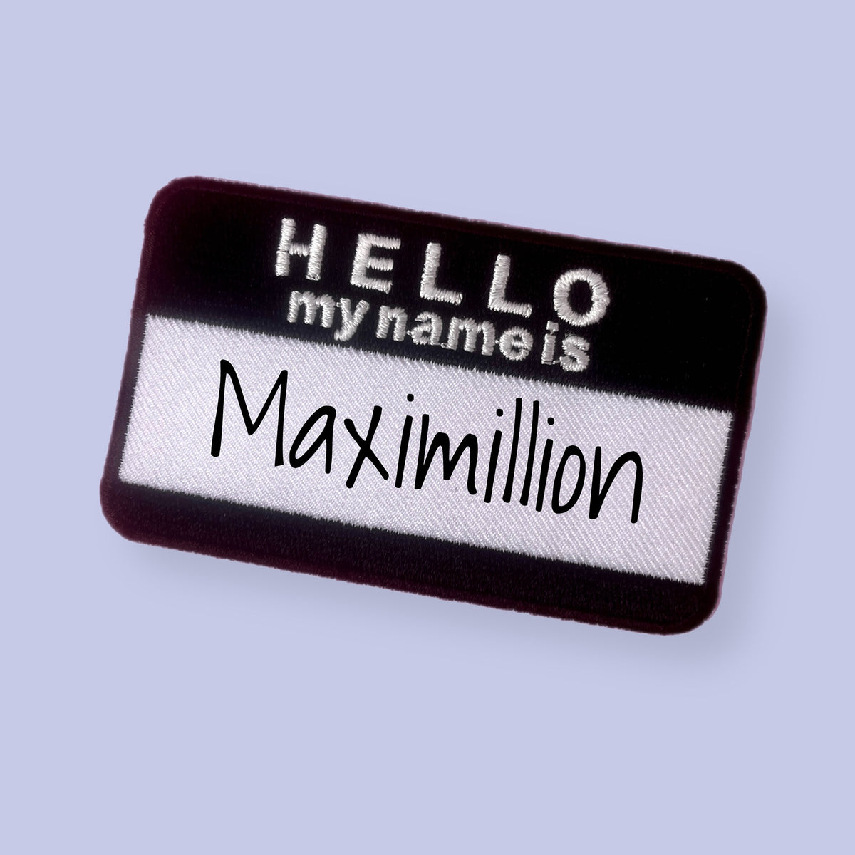 Hello My Name Is embroidered customisable Patch - Goodordering Hello My Name Is black and white embroidered iron-on patch