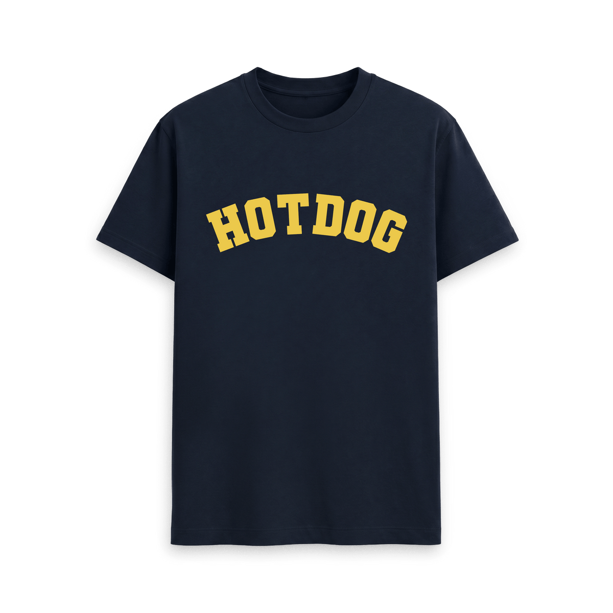 Hot dog varsity unisex organic cotton T-shirt by Goodordering