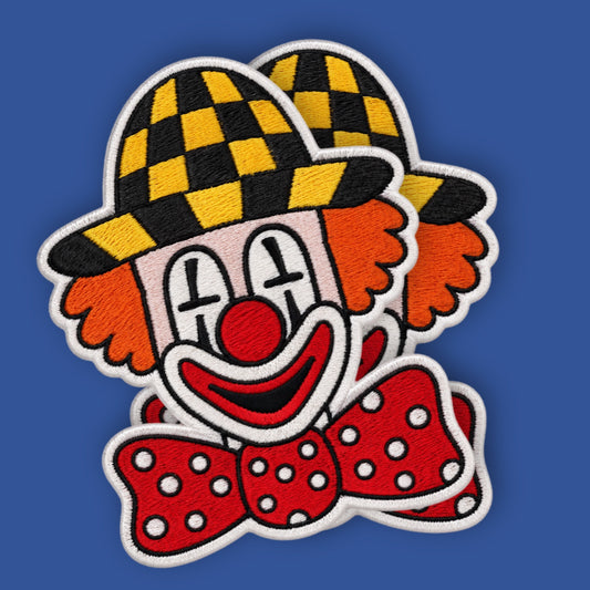 Clown face embroidered patch