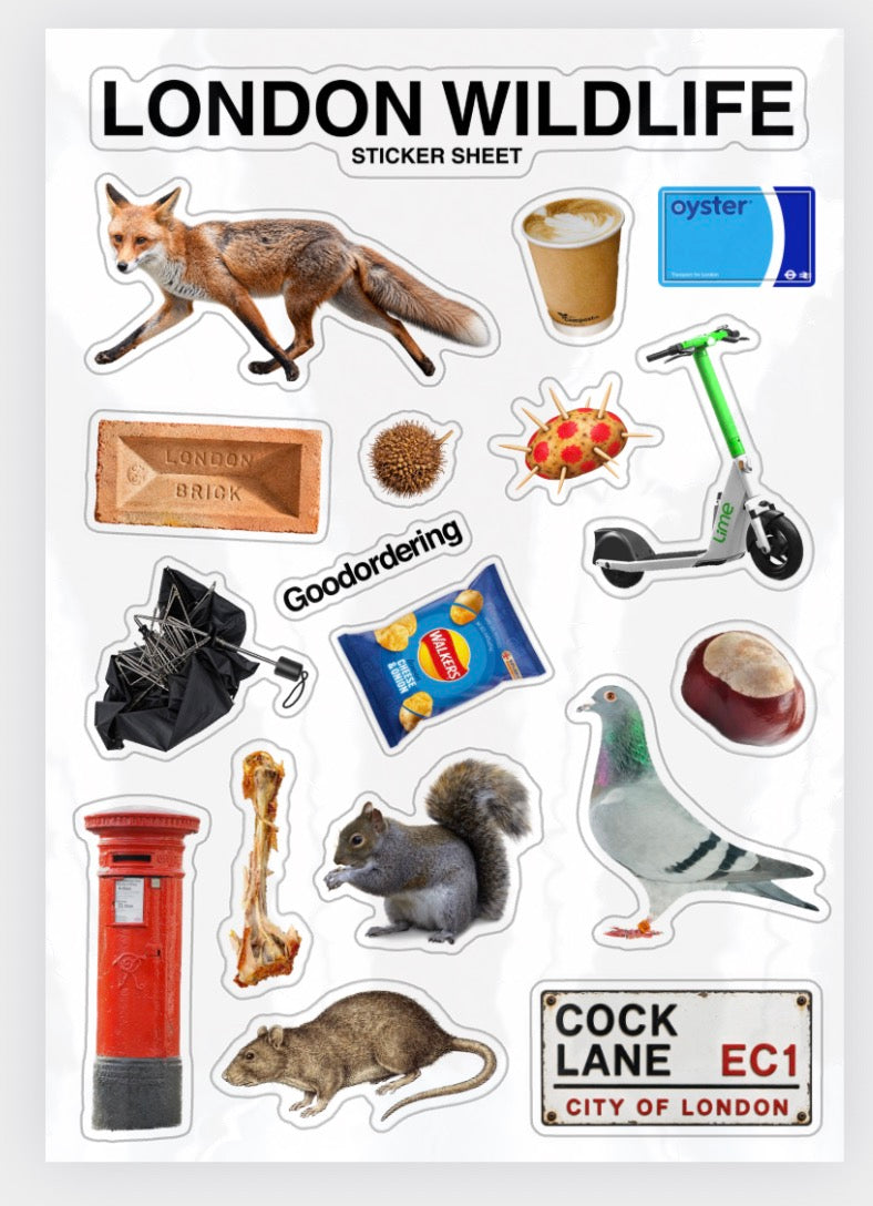 London Wildlife A5 Vinyl Sticker Sheet – London Icons