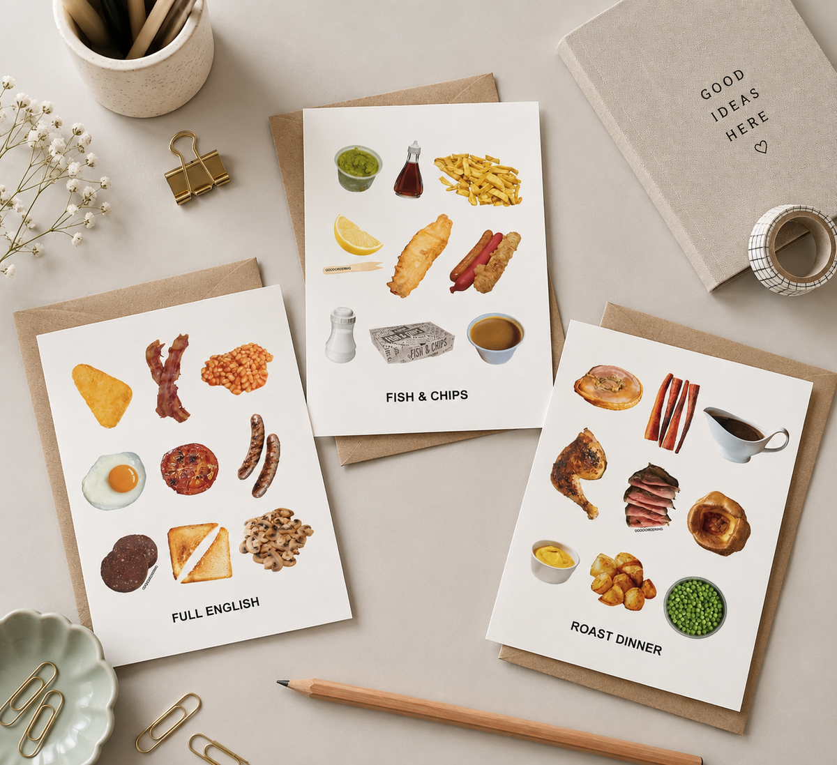 Fish & Chips Greeting Card – British Food Souvenir