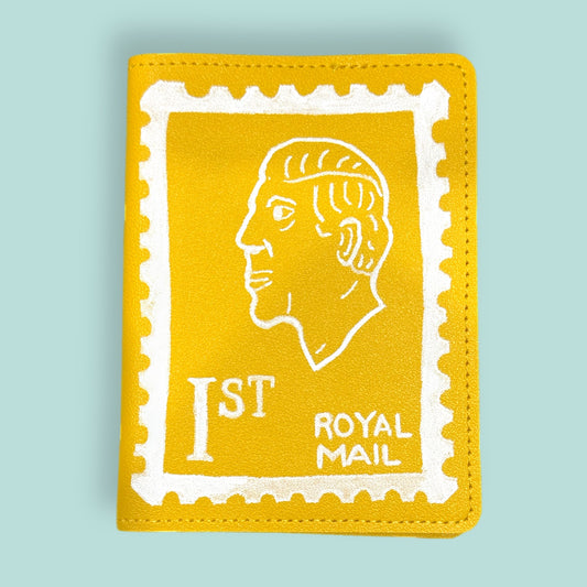 Passport holder faux leather Stamp