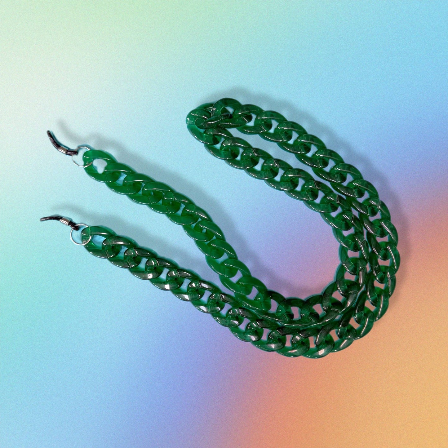 Glasses chain chunky dark green