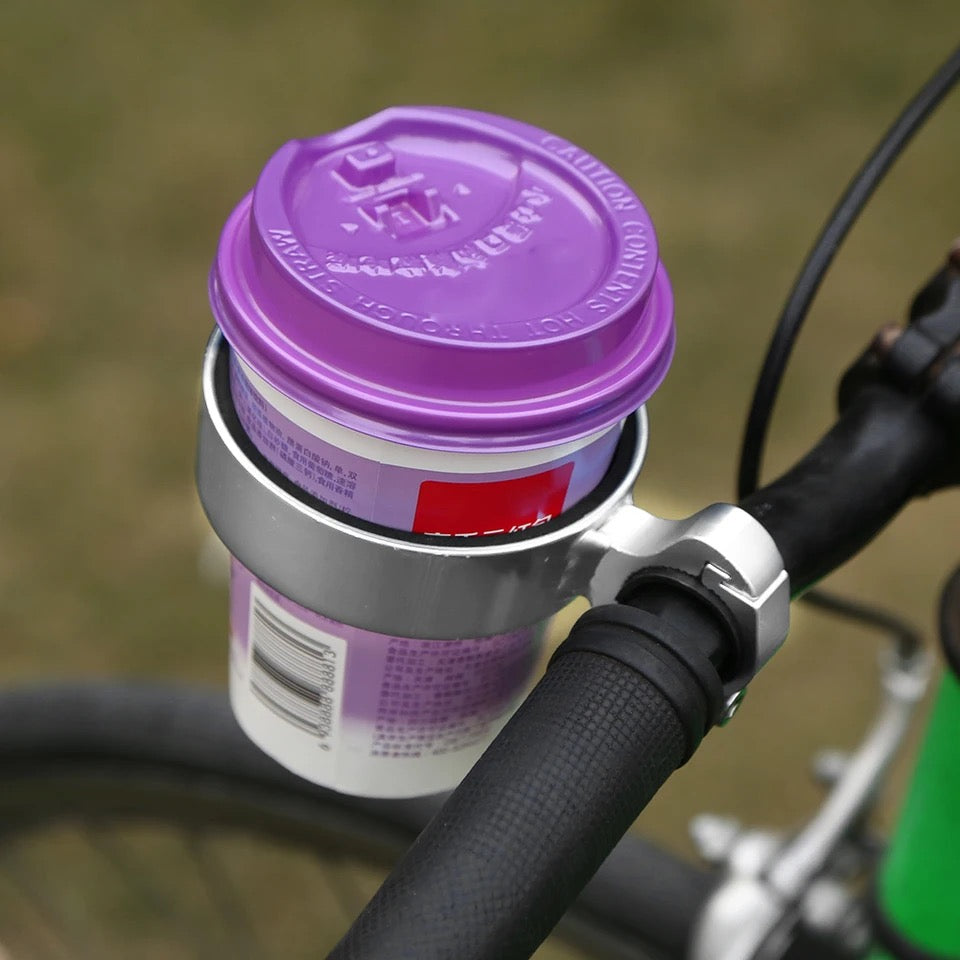 Bicycle cup holder aluminium silver