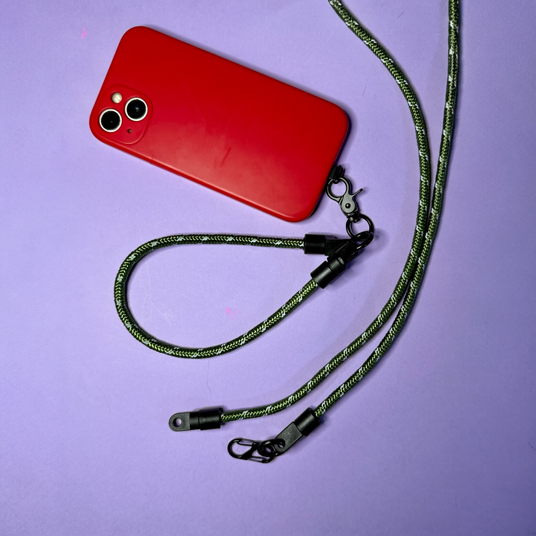 Paracord neck strap / wrist strap convertible lanyard army green