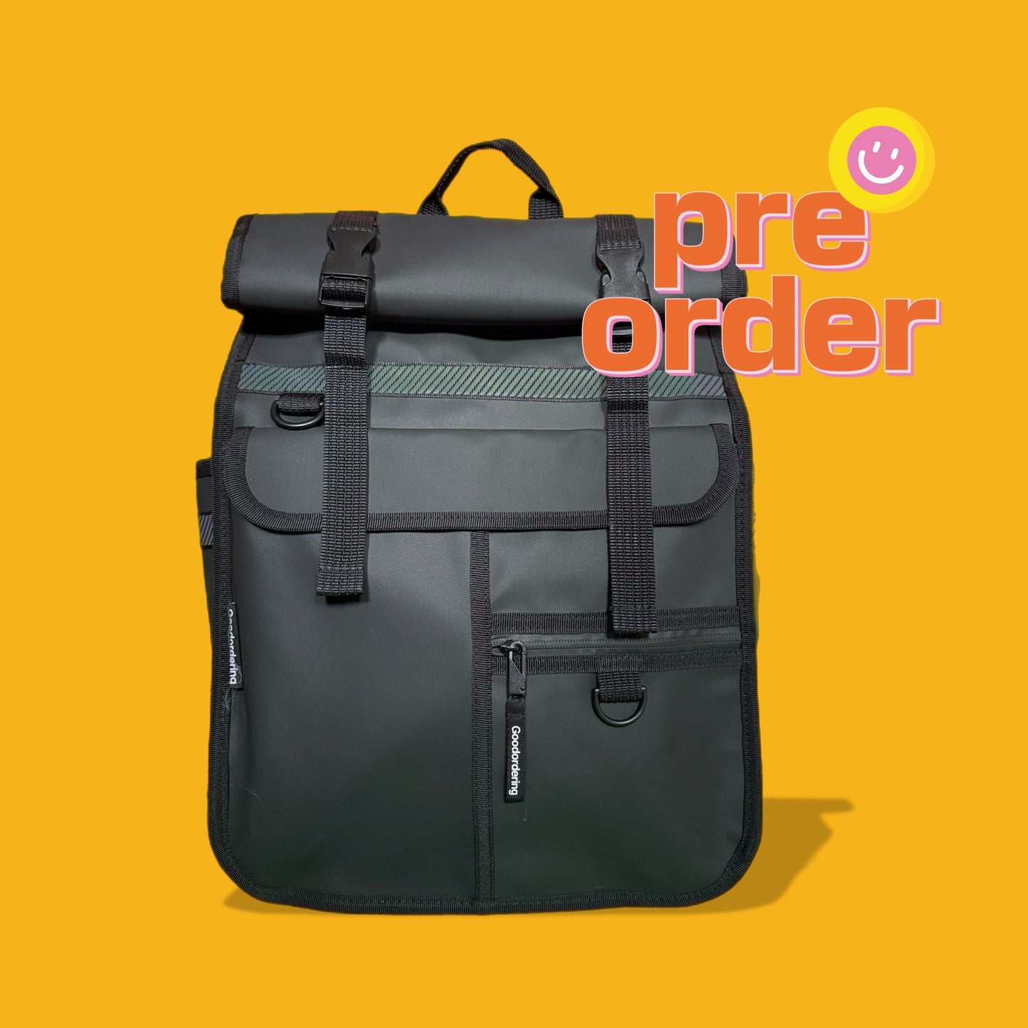 ECO Monochrome Rolltop Backpack Pannier Black 3.0 (pre order)