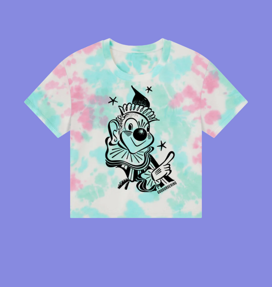 Pastel Tie Dye Pointing clown boxy t-shirt