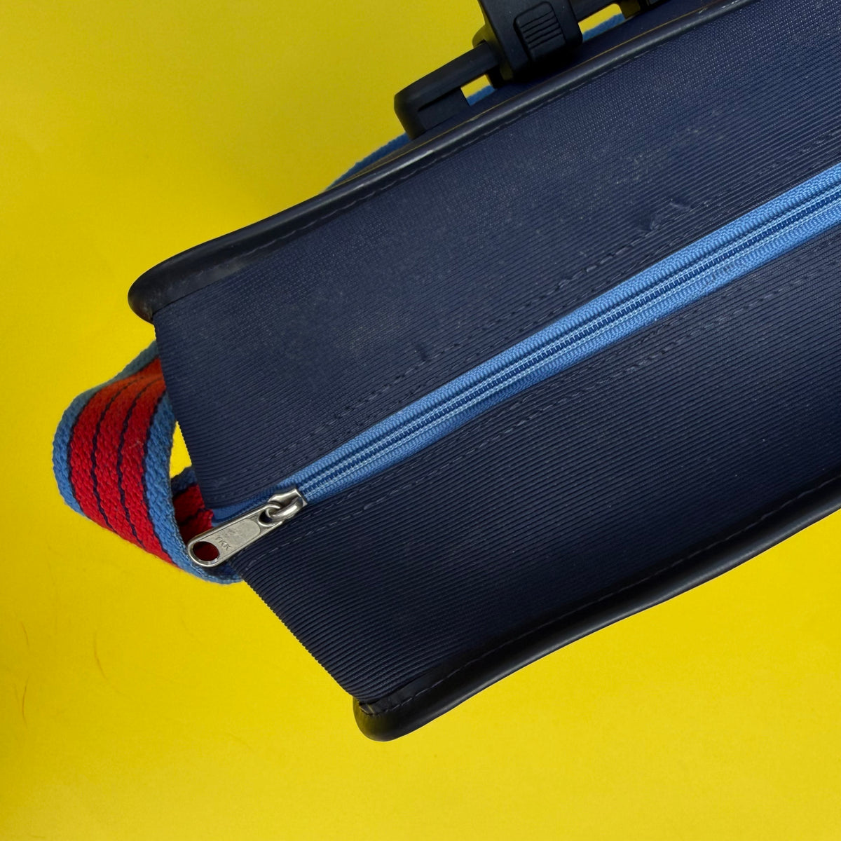 Retro adidas vintage bag used as a sustainable bike pannier