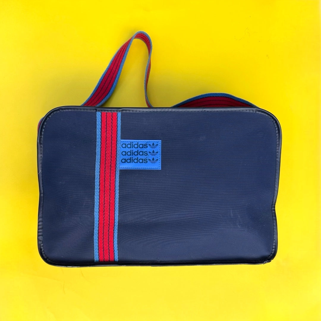 Vintage navy adidas canvas messenger bike pannier