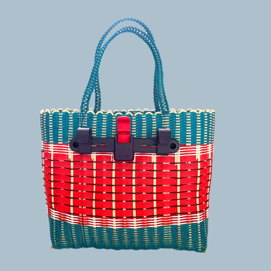 Bicycle Pannier recycled plastic woven basket tote bag