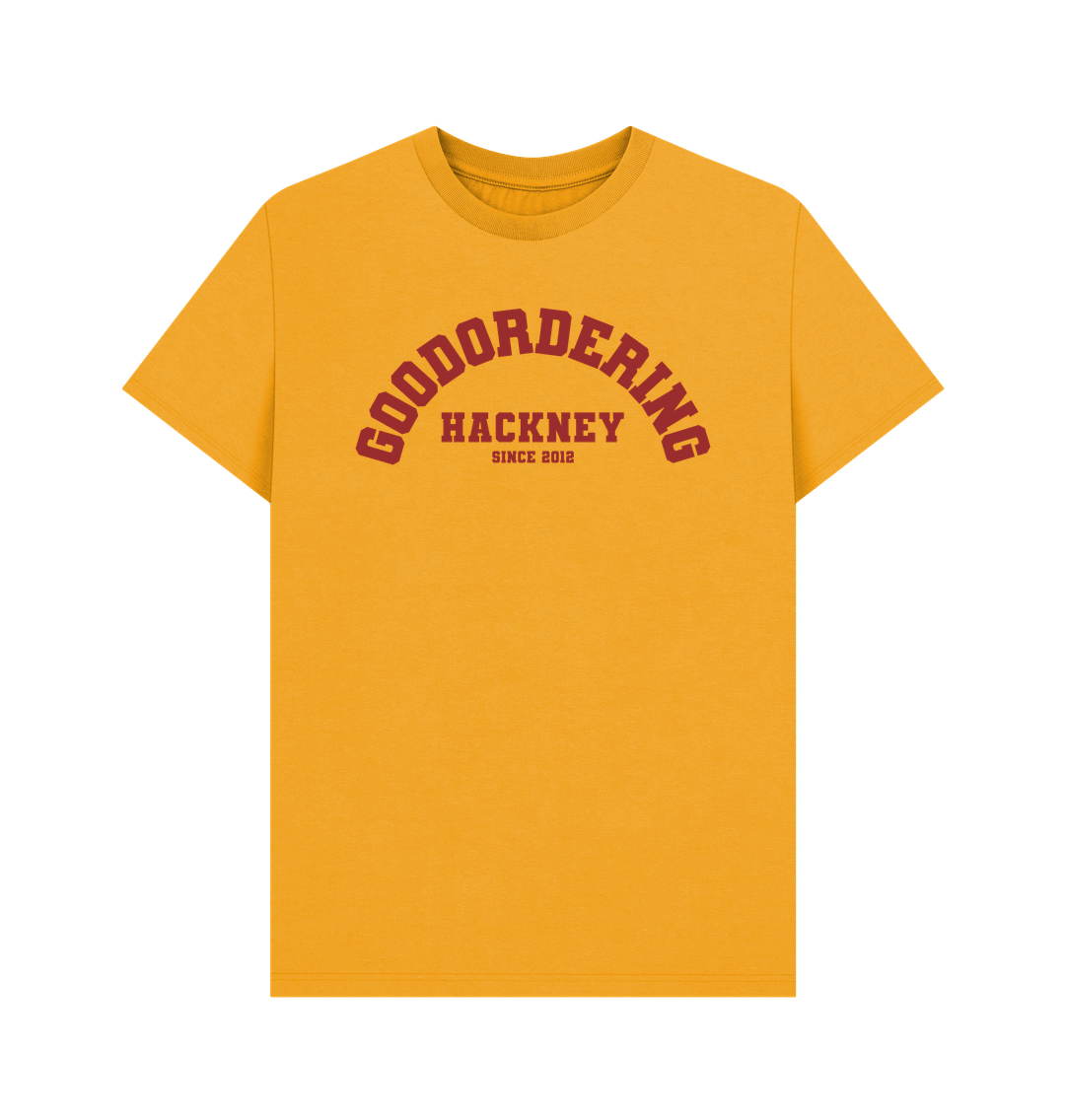 Mustard Goodordering Hackney since 2012 varsity t-shirt