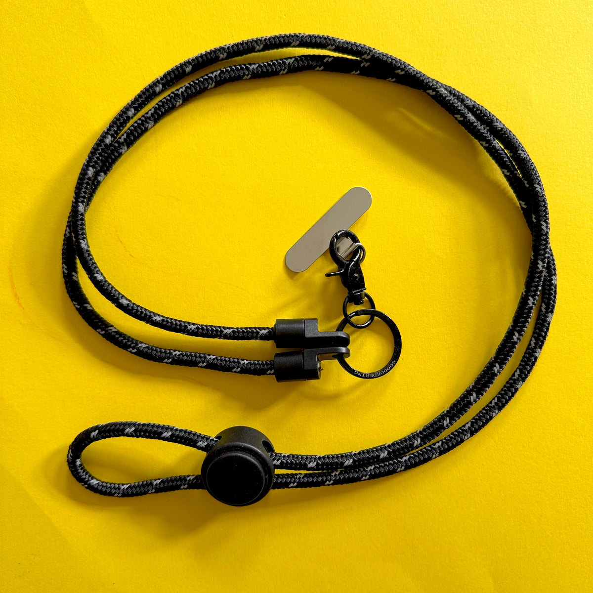 Black reflective 6mm Cord Phone Strap Lanyard