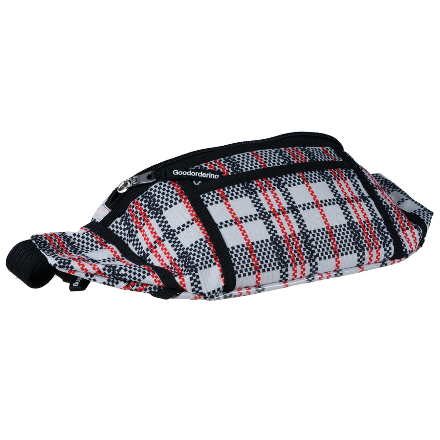 Goodordering tartan multi pocket bum bag