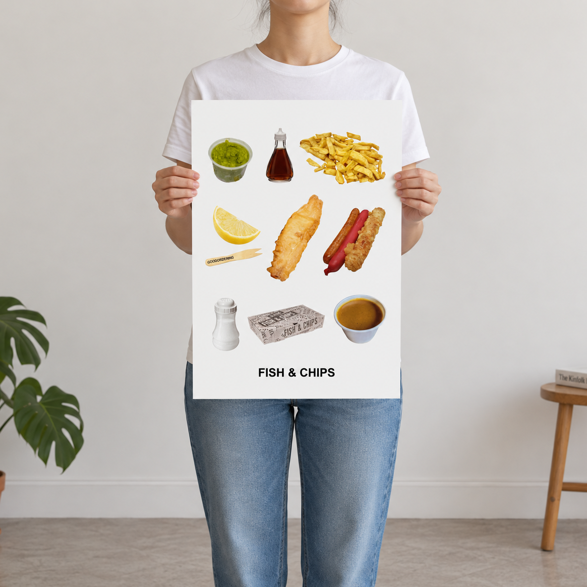 Fish & Chips A3 Art Print