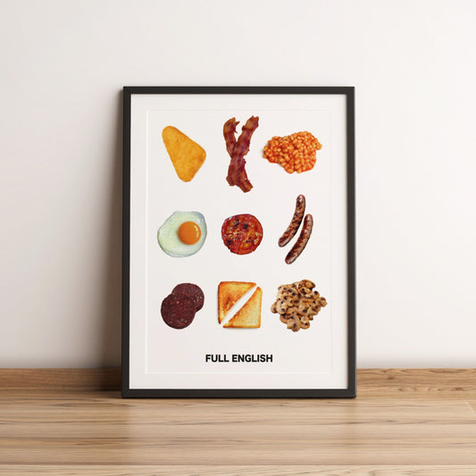 Full English breakfast on 100% recycled art paper