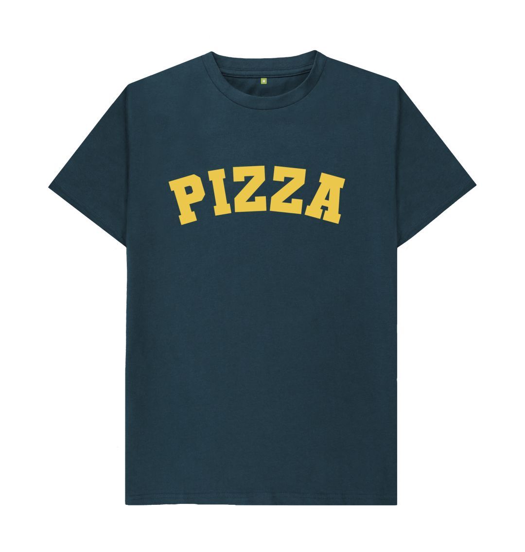 Denim Blue Pizza varsity t-shirt