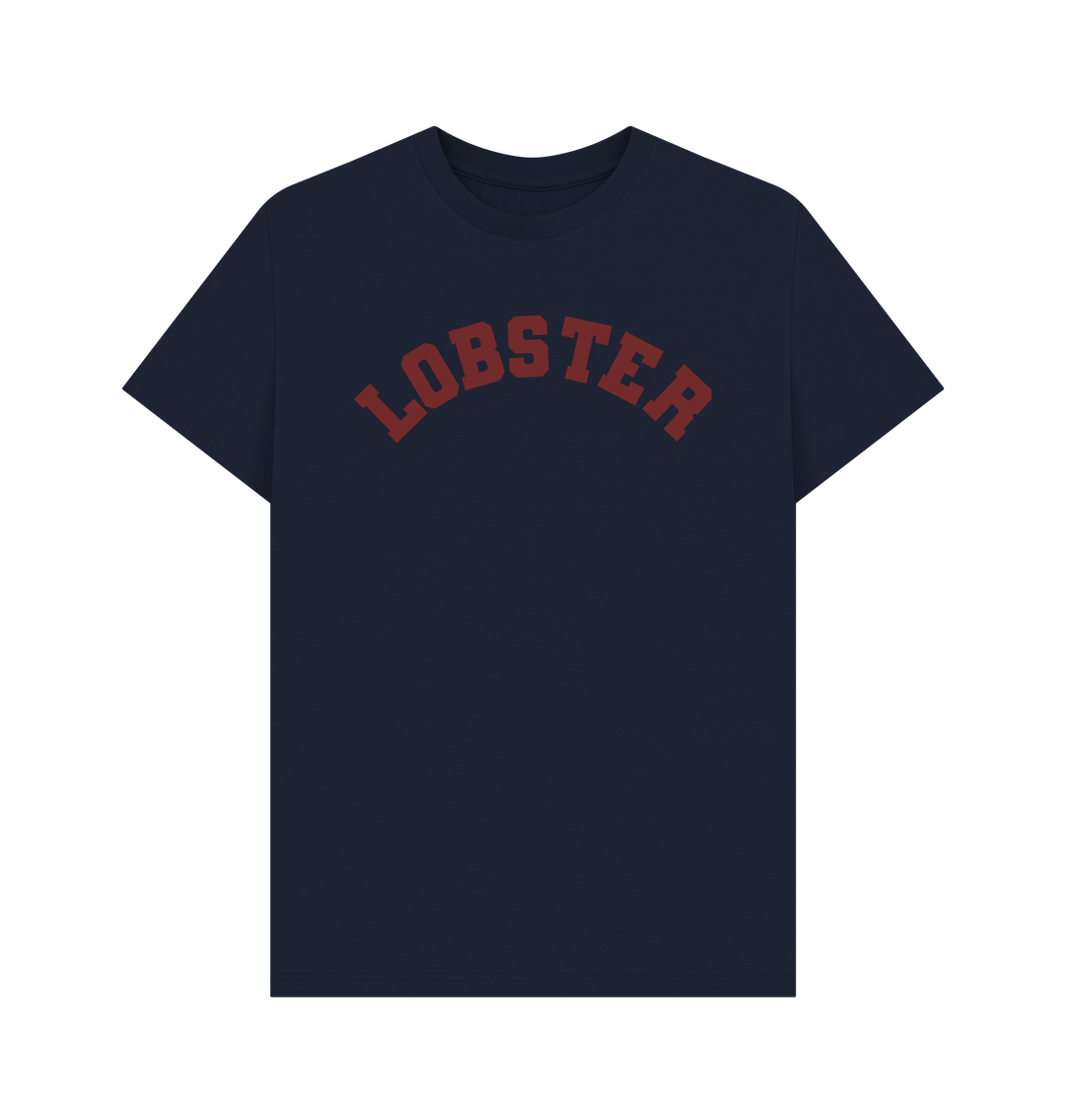 Navy Blue Lobster Varsity T-shirt foodie tshirt 