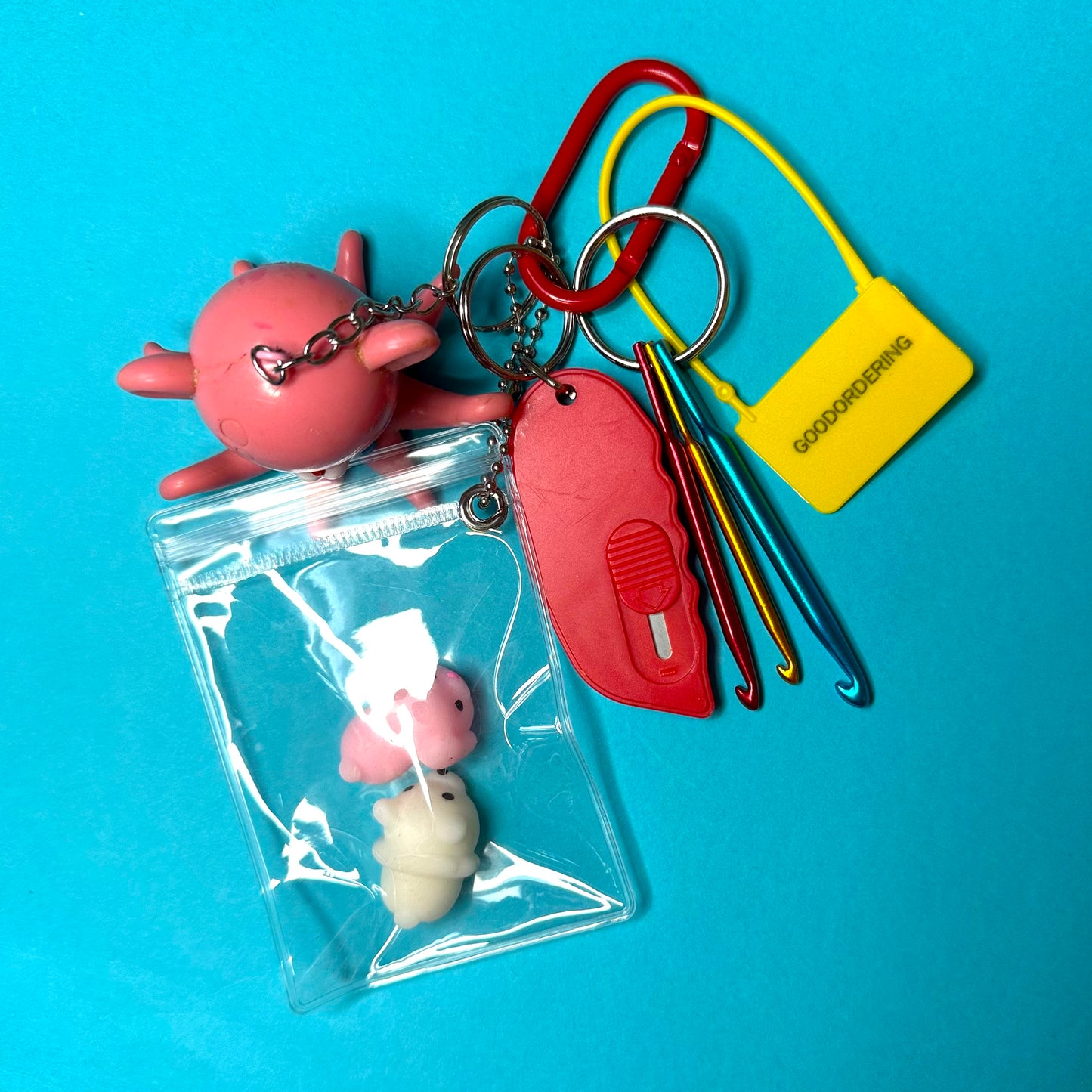 Bag charm and vintage keyring Octopus crochet hooks