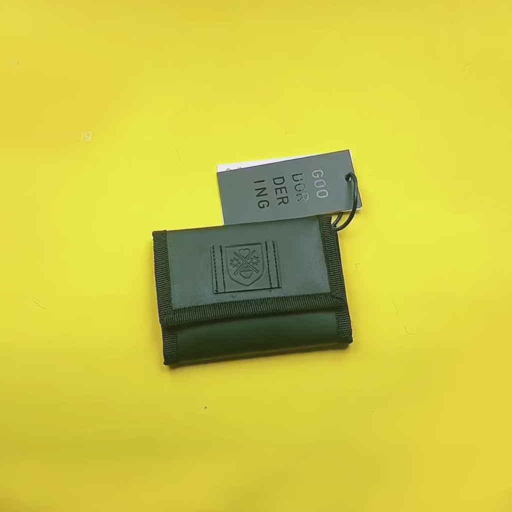 matt black velcro wallet with zip compartments Goodordering
