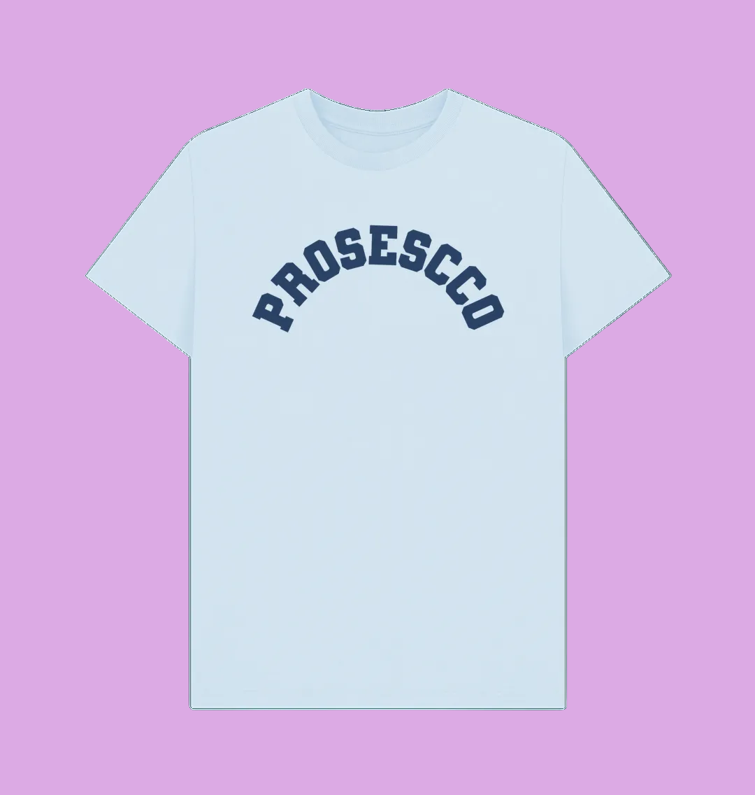 Sky Blue Prosecco varsity t-shirt unisex