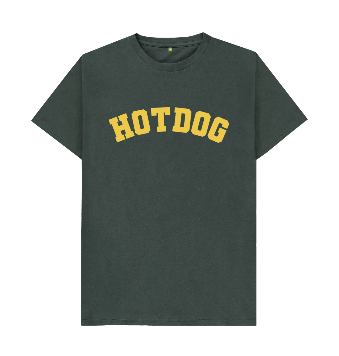 Dark Grey Hot dog varsity unisex t-shirt