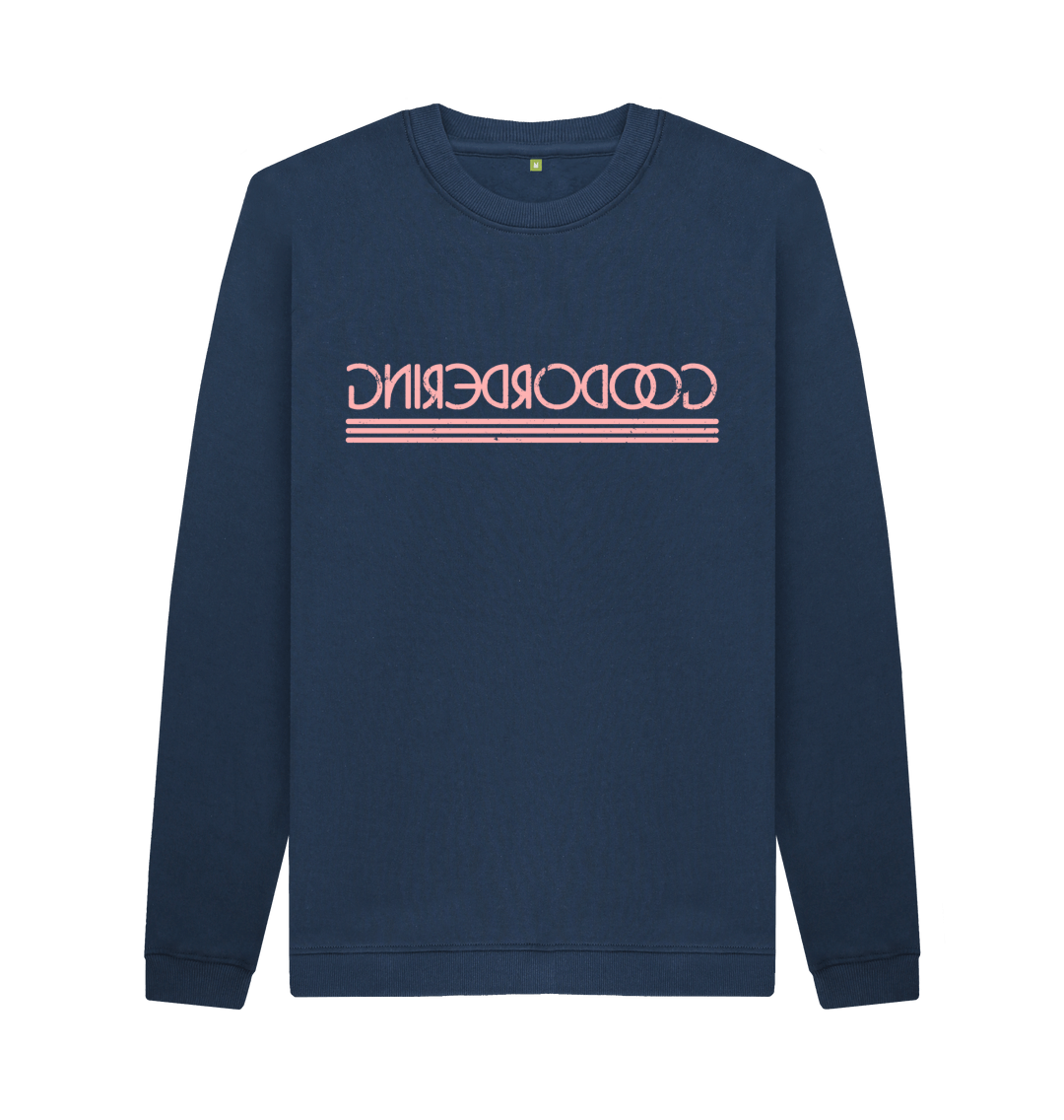 Navy Blue Printed Sweater Front
