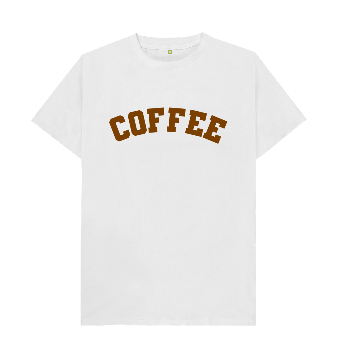 White Coffee varsity unisex t-shirt