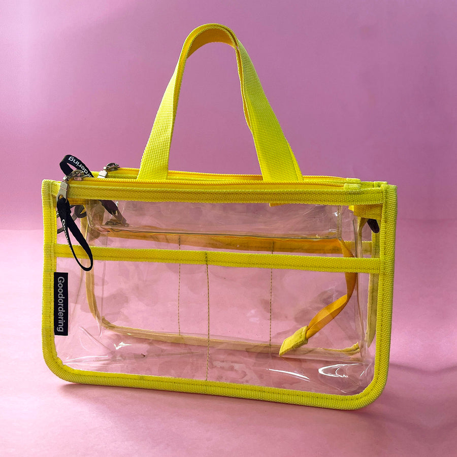 Stadium Bag / organiser transparent neon yellow concert clear bag