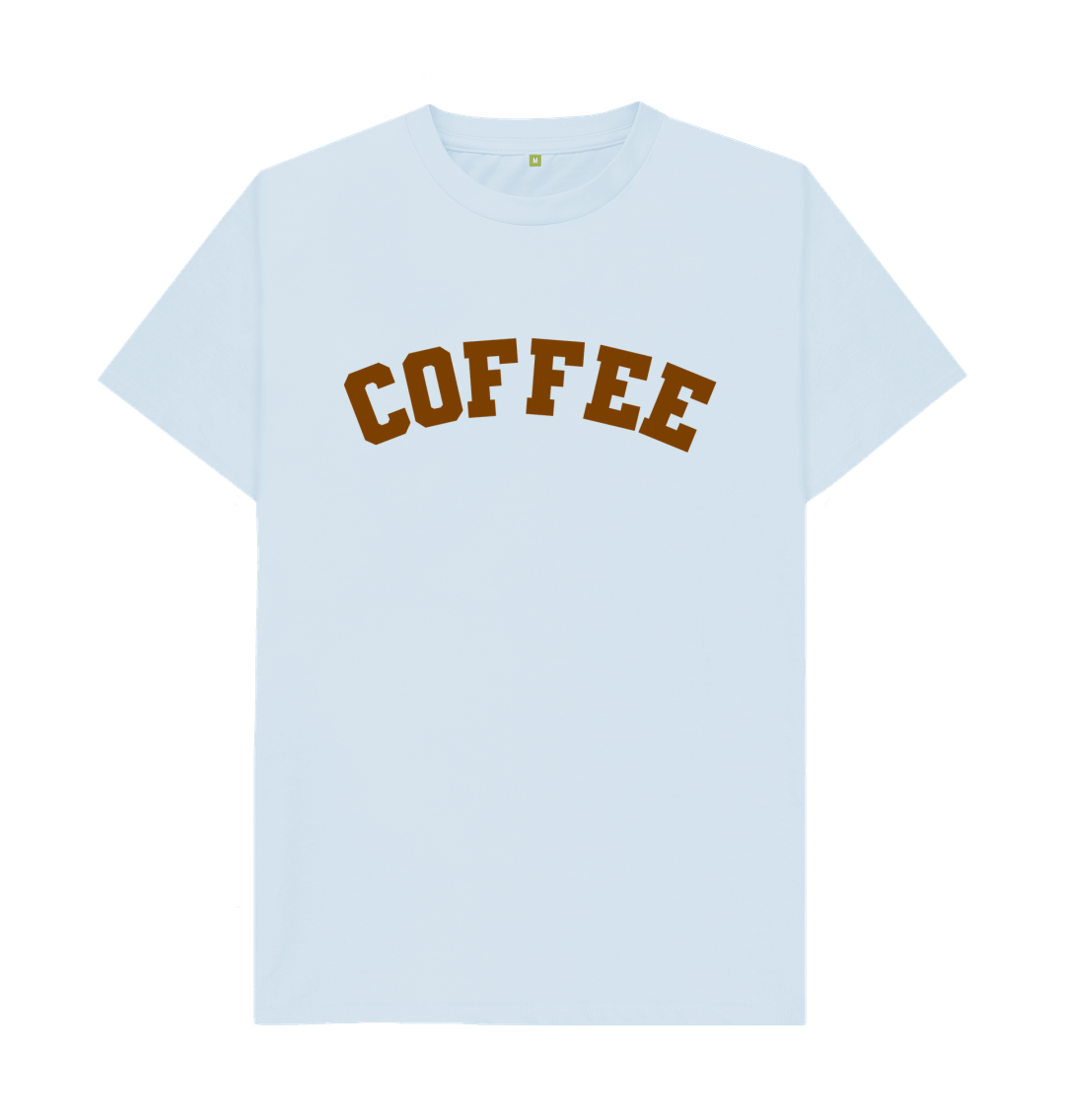 Sky Blue Coffee varsity unisex t-shirt