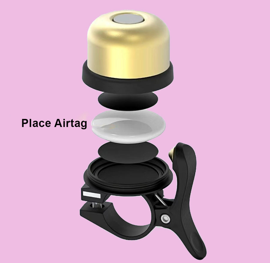 AirTag brass bicycle bell Anti-Theft Hidden Holder