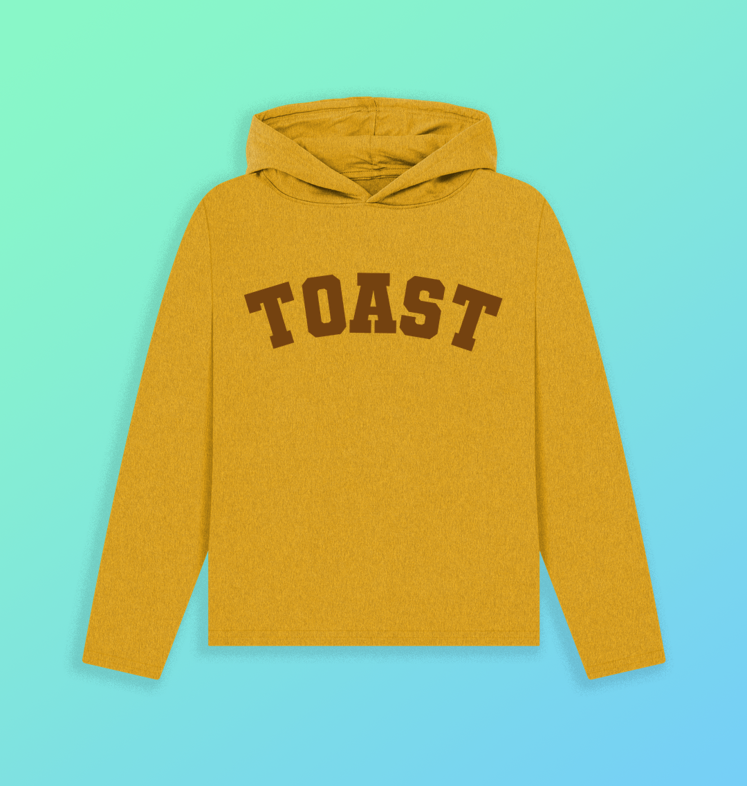 Toast organic cotton hoodie - Goodordering yellow varsity text hoodie sweatshirt 