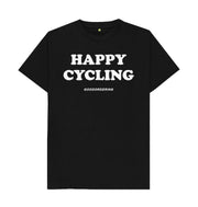 Black Happy Cycling checkerboard unisex t-shirt
