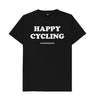 Black Happy Cycling checkerboard unisex t-shirt