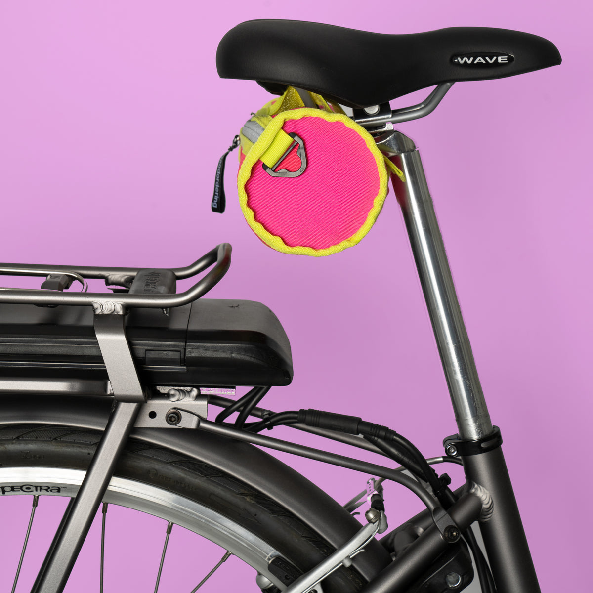 Neon saddle bag pink and yellow - Goodordering Bright Pink Bike Saddle Bag with Yellow Neon Details