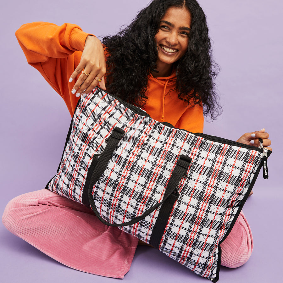 Eco Tartan “Billow” bag pillow pannier