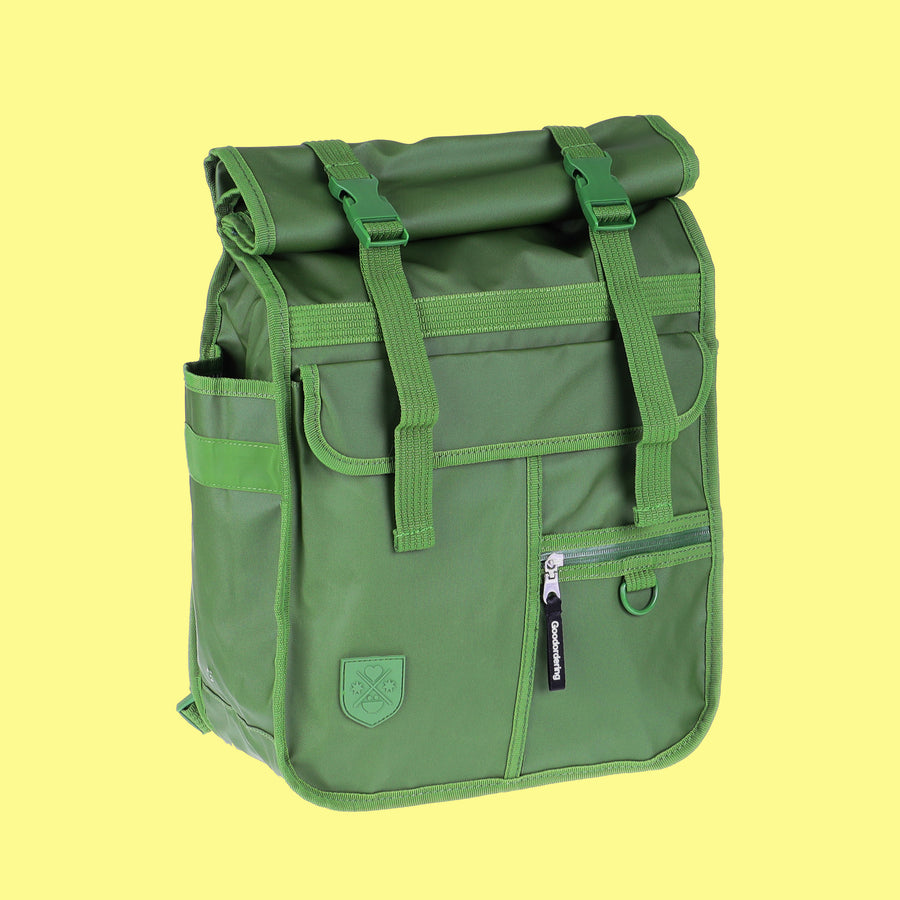 Eco Monochrome Rolltop Backpack Pannier Green