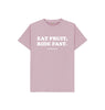Mauve Kids unisex Eat Fruit, Ride Fast T-shirt