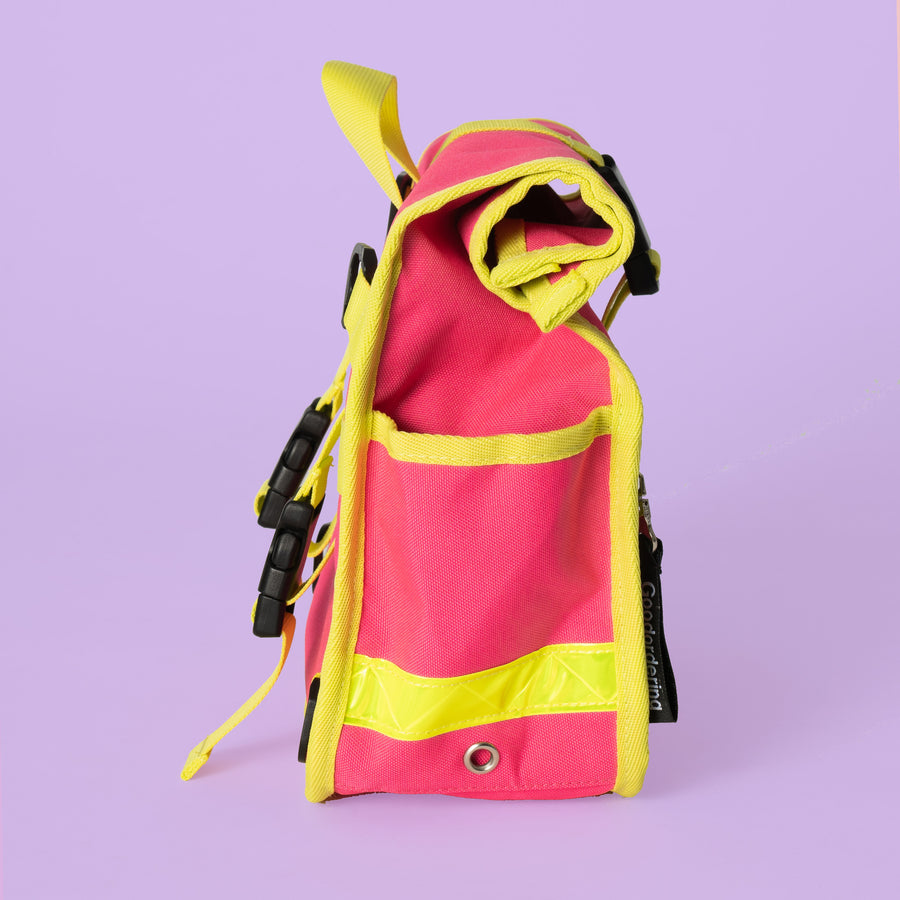 Neon Pink Rolltop Handlebar bag / shoulder bag