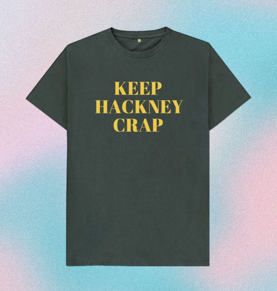 Keep Hackney Crap Unisex yellow text T-shirt