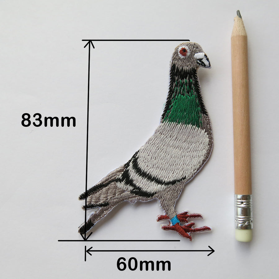 Pigeon embroidered iron-on Patch