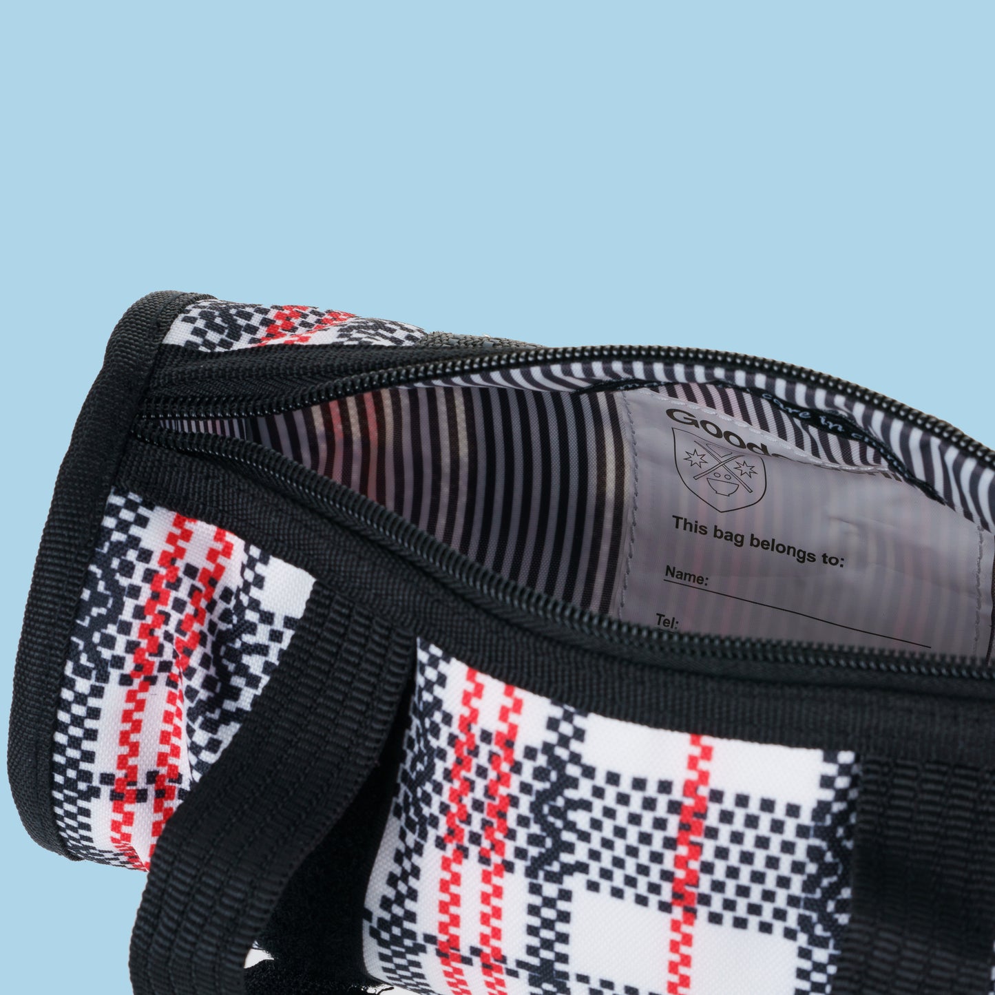 Eco Tartan tube saddle bag / shoulder bag checkered laundry bag plaid