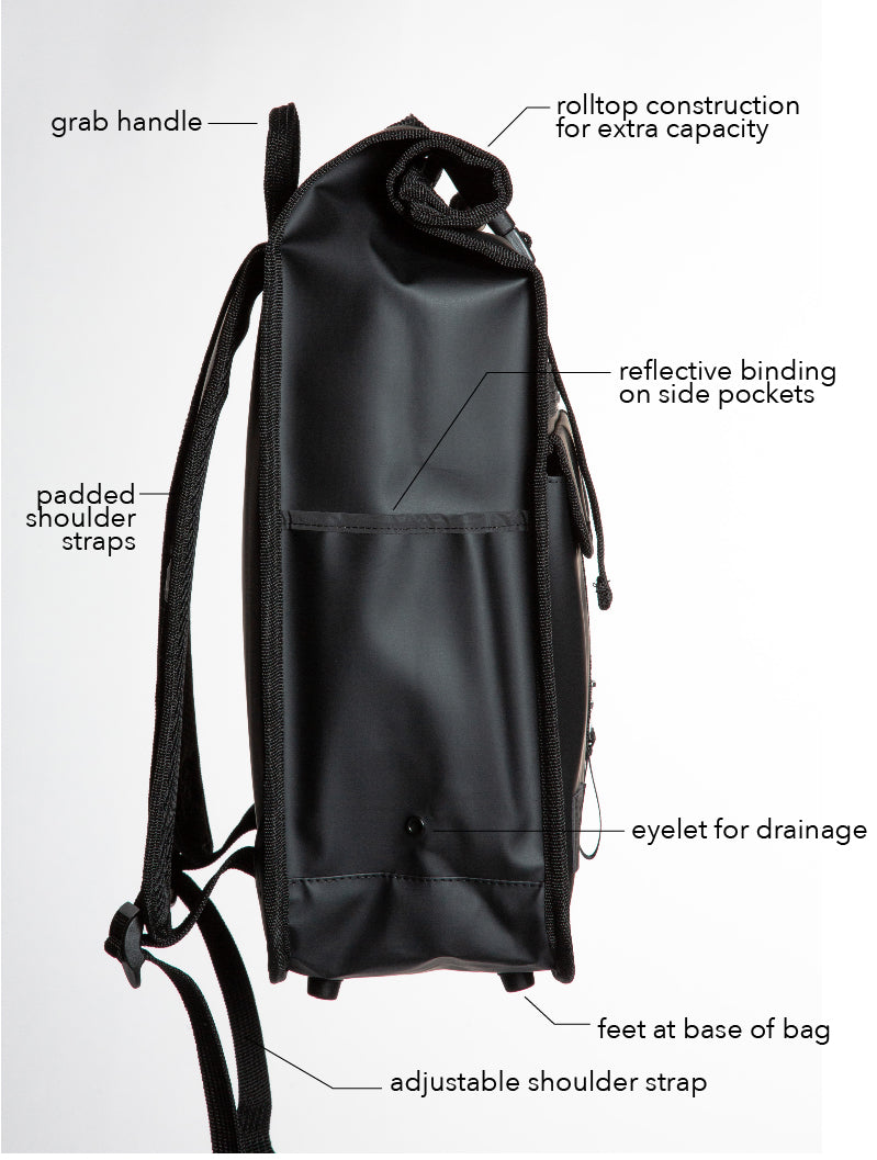Monochrome Rolltop Backpack Mini Black - Goodordering