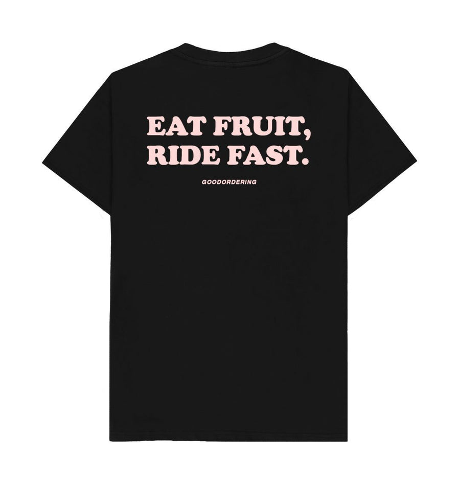 Black Adults Unisex Eat Fruit, Ride Fast T-shirt