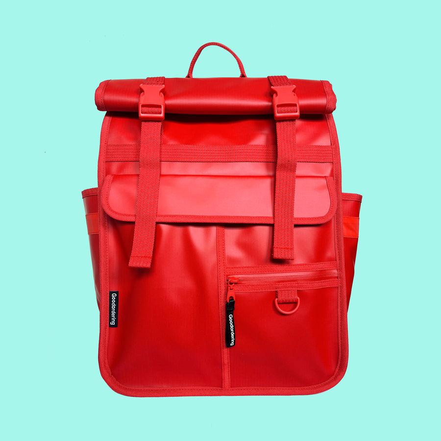 Monochrome Rolltop Backpack Pannier Red 2.0