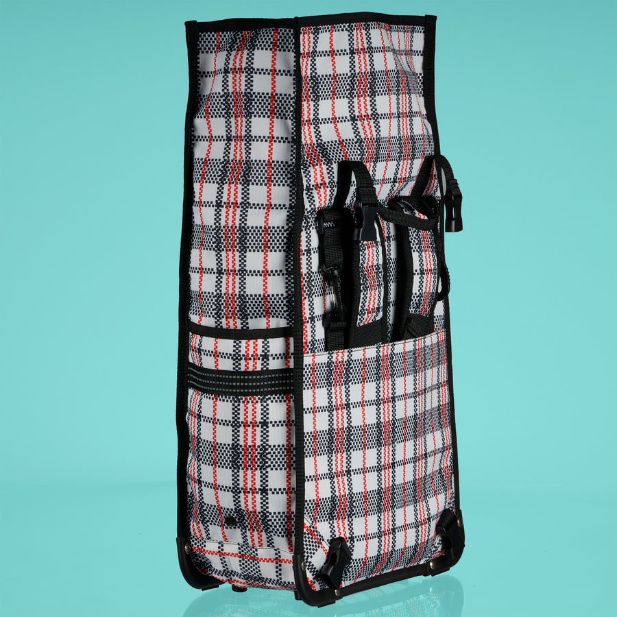 Tartan eco rolltop backpack & Pannier